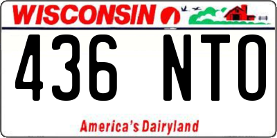 WI license plate 436NTO