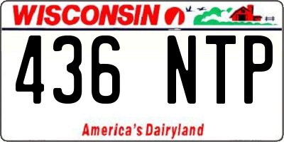 WI license plate 436NTP