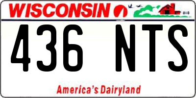 WI license plate 436NTS