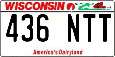 WI license plate 436NTT