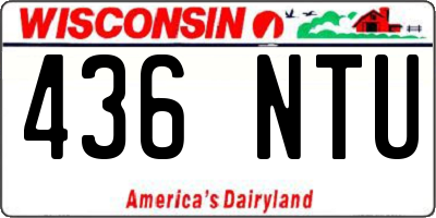 WI license plate 436NTU