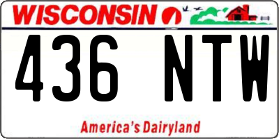 WI license plate 436NTW