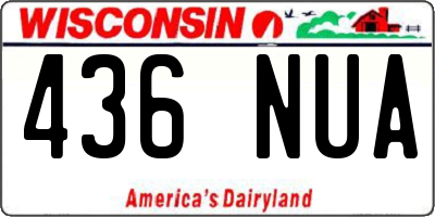 WI license plate 436NUA