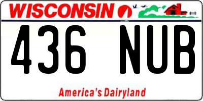 WI license plate 436NUB