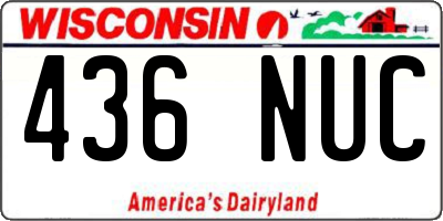 WI license plate 436NUC