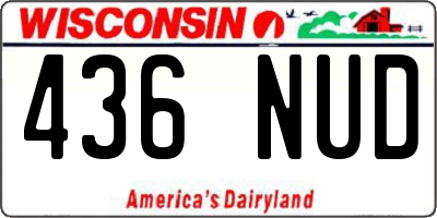 WI license plate 436NUD