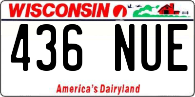 WI license plate 436NUE