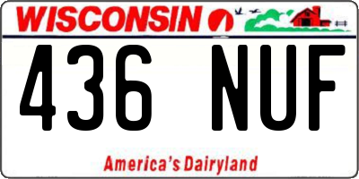 WI license plate 436NUF