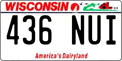 WI license plate 436NUI