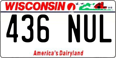 WI license plate 436NUL