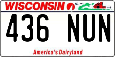 WI license plate 436NUN