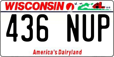 WI license plate 436NUP