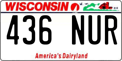 WI license plate 436NUR