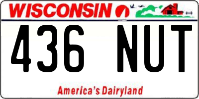WI license plate 436NUT