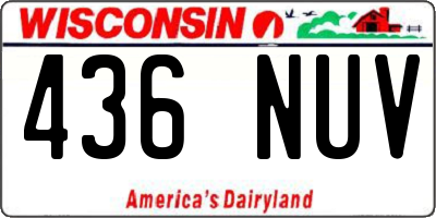 WI license plate 436NUV