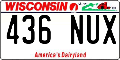 WI license plate 436NUX