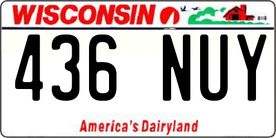 WI license plate 436NUY