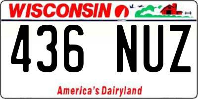WI license plate 436NUZ