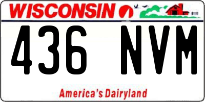 WI license plate 436NVM