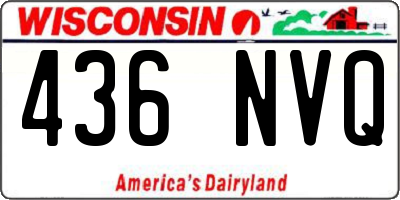 WI license plate 436NVQ