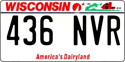 WI license plate 436NVR