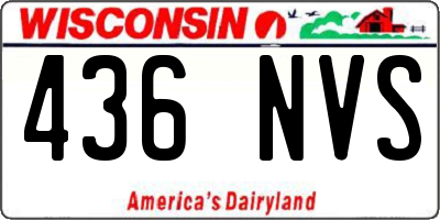 WI license plate 436NVS