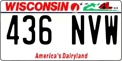 WI license plate 436NVW