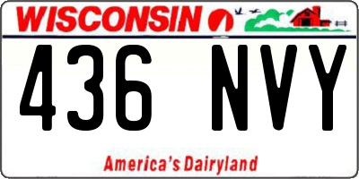 WI license plate 436NVY