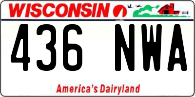 WI license plate 436NWA