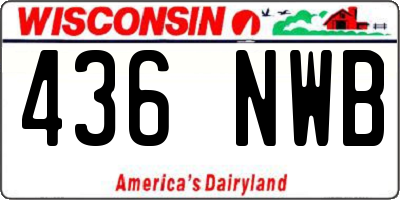 WI license plate 436NWB