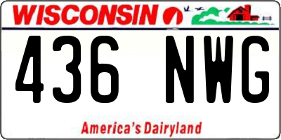WI license plate 436NWG