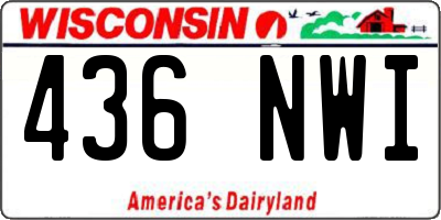 WI license plate 436NWI