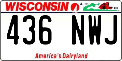 WI license plate 436NWJ