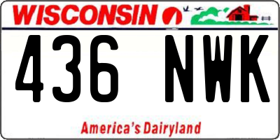 WI license plate 436NWK
