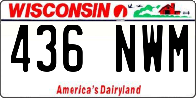 WI license plate 436NWM