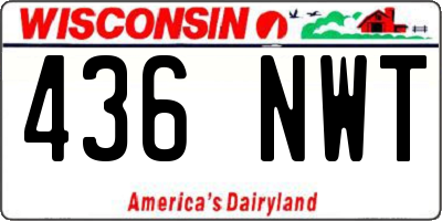 WI license plate 436NWT