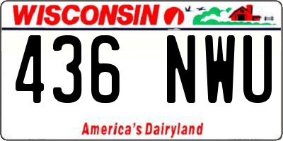 WI license plate 436NWU