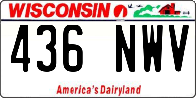 WI license plate 436NWV