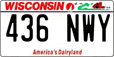 WI license plate 436NWY
