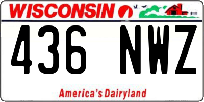 WI license plate 436NWZ