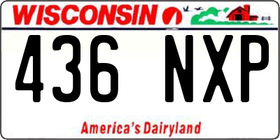 WI license plate 436NXP