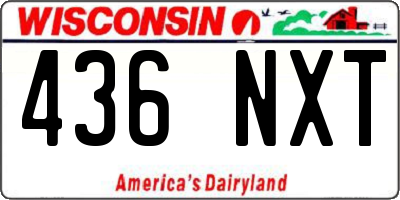 WI license plate 436NXT