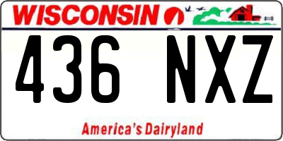 WI license plate 436NXZ