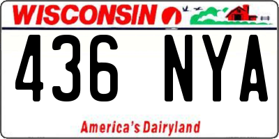 WI license plate 436NYA