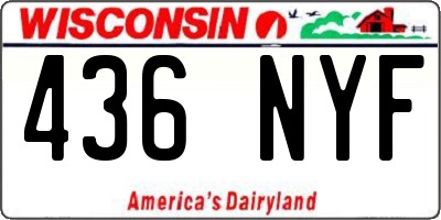 WI license plate 436NYF