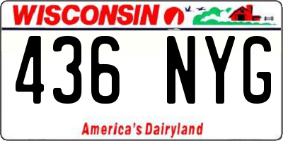 WI license plate 436NYG