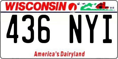 WI license plate 436NYI