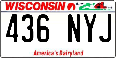 WI license plate 436NYJ