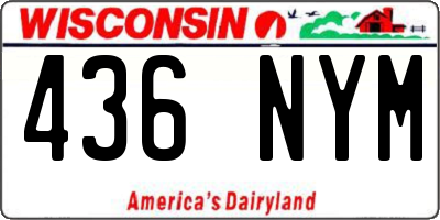 WI license plate 436NYM
