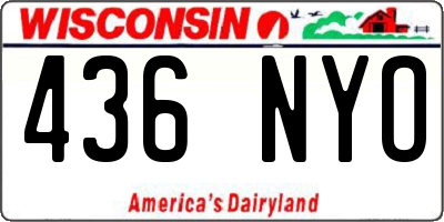 WI license plate 436NYO